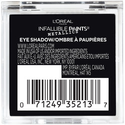 L'Oreal Paris Infallible Paints Eyeshadow Metallics, Rose Chrome, 0.09 oz.-CaribOnline