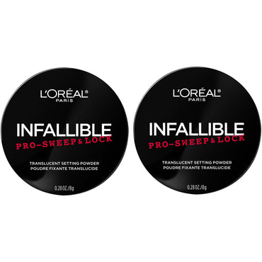 L'Oreal Paris Infallible Pro Sweep & Lock Loose Setting Powder, Translucent, 2 count-CaribOnline