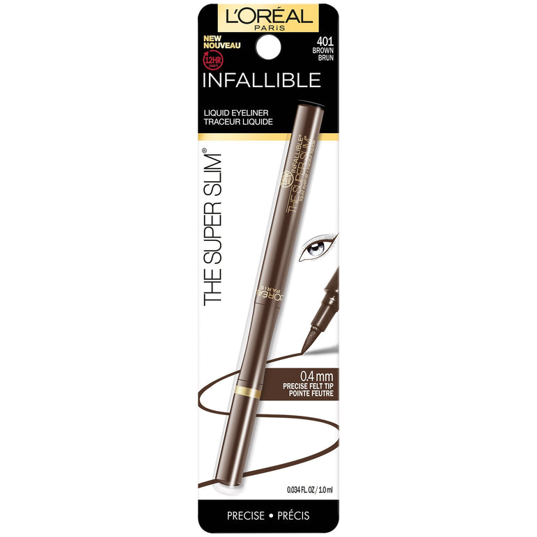 L'Oreal Paris Infallible Super Slim Long-Lasting Liquid Eyeliner, Brown, 0.034 fl. oz.-CaribOnline