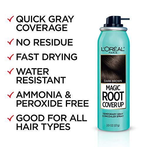 L'Oreal Paris Magic Root Cover Up Gray Concealer Spray, Black, 2 oz.-CaribOnline
