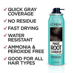 L'Oreal Paris Magic Root Cover Up Gray Concealer Spray, Dark Brown, 2 oz.-CaribOnline