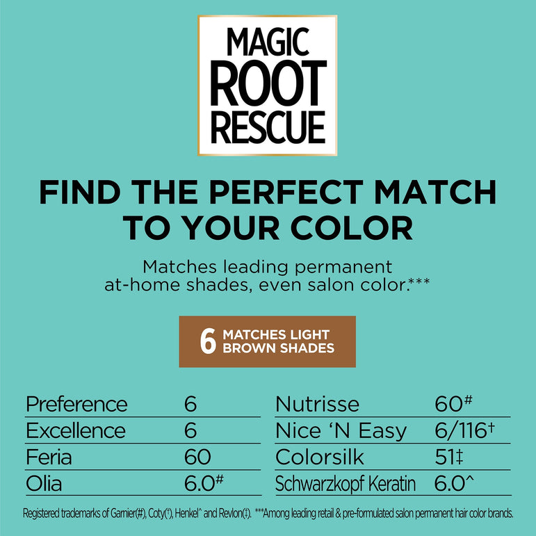 L'Oreal Paris Magic Root Rescue 10 Minute Root Hair Coloring Kit, 6 Light Brown, 1 kit-CaribOnline