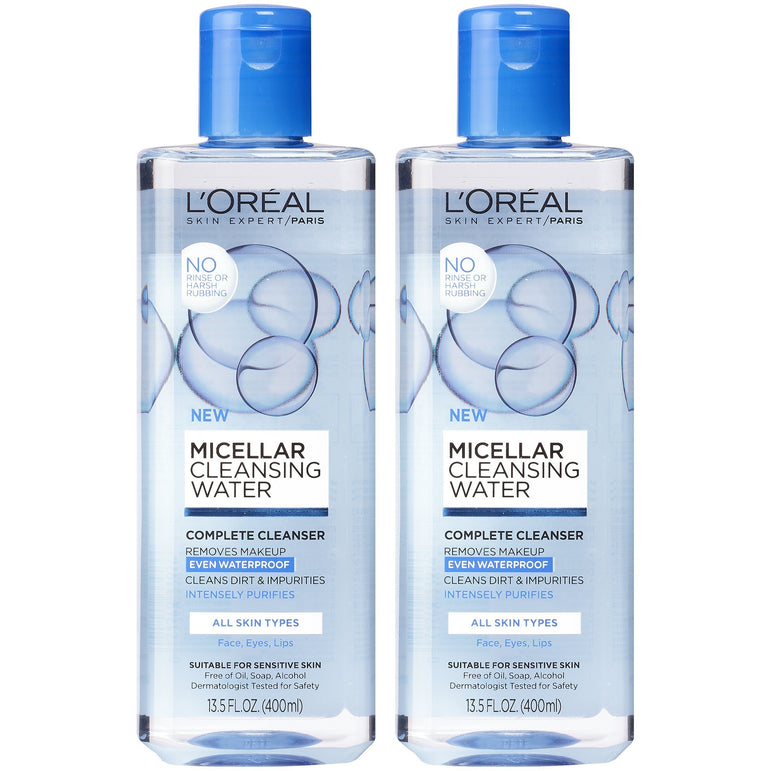 L'Oreal Paris Micellar Cleansing Water Complete Cleanser, Makeup Remover, 2 count-CaribOnline