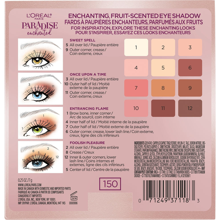 L'Oreal Paris Paradise Enchanted Scented Eyeshadow Palette, 0.25 fl. oz.-CaribOnline