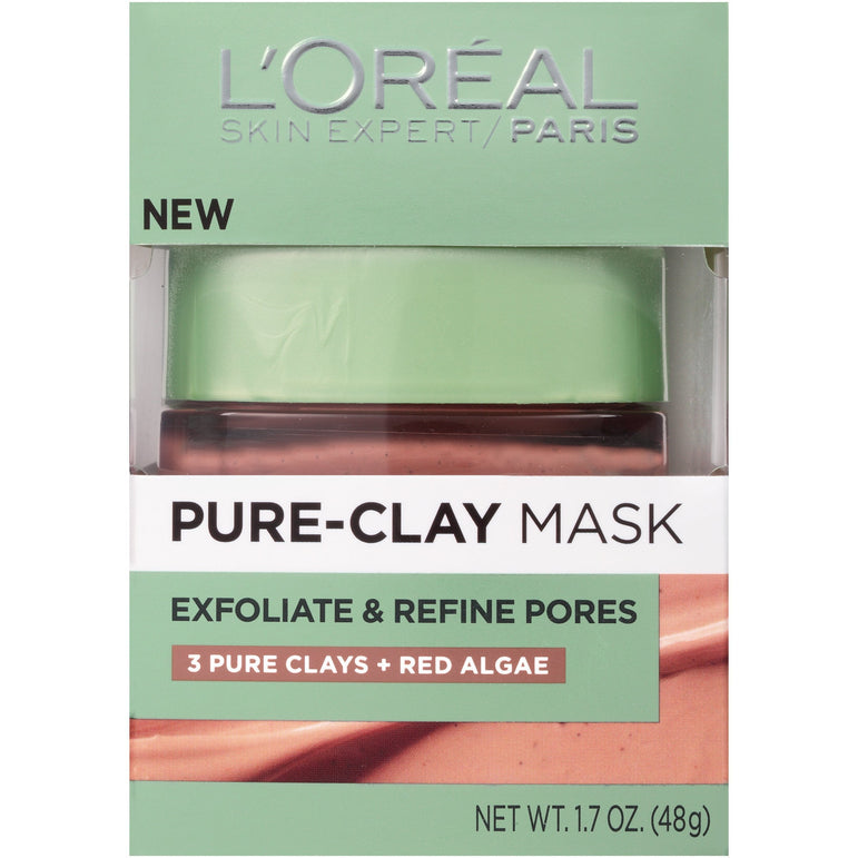 L'Oreal Paris Pure-Clay Mask Exfoliate And Refine Pores with Red Algae, 1.7 oz.-CaribOnline