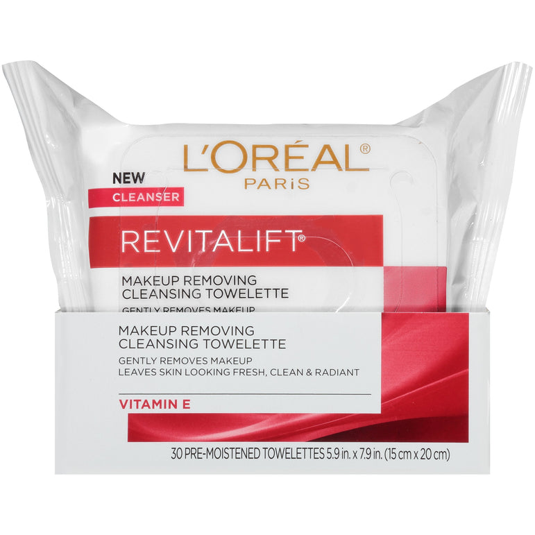 L'Oreal Paris Revitalift Radiant Smoothing Facial Cleansing Towelettes, 30 ct.-CaribOnline