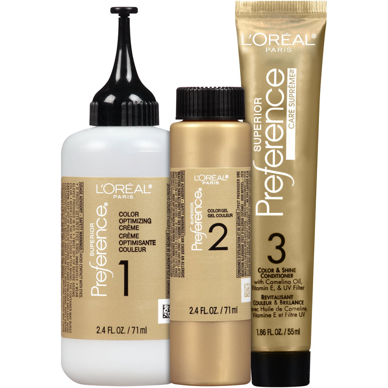 L'Oreal Paris Superior Preference Fade-Defying Shine Permanent Hair Color, 1.0 Ultimate Black, 1 kit-CaribOnline
