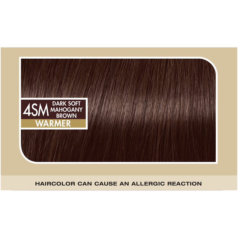 L'Oreal Paris Superior Preference Fade-Defying Shine Permanent Hair Color, 4SM Dark Soft Mahogany Brown, 1 kit-CaribOnline
