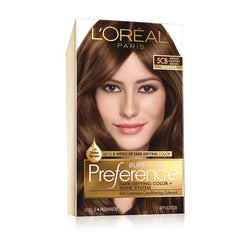 L'Oreal Paris Superior Preference Fade-Defying Shine Permanent Hair Color, 5CB Medium Chestnut Brown, 1 kit-CaribOnline