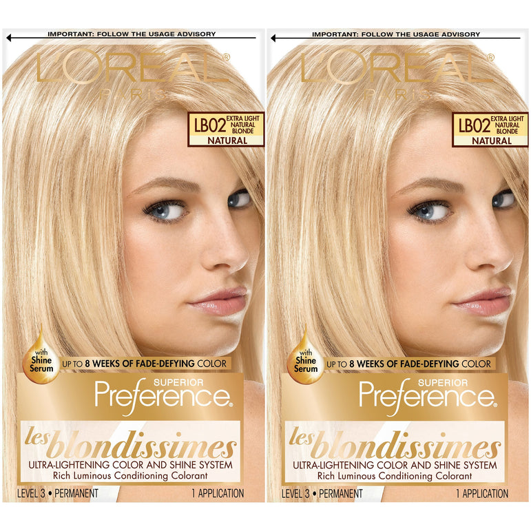 L'Oréal Paris Superior Preference Fade-Defying Shine Permanent Hair Color, Extra Light Natural Blonde, 2 count-CaribOnline