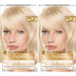 L'Oreal Paris Superior Preference Fade-Defying Shine Permanent Hair Color, LB01 Extra Light Ash Blonde, 2 count-CaribOnline