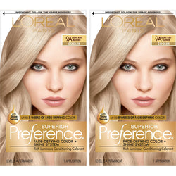 L'Oréal Paris Superior Preference Fade-Defying Shine Permanent Hair Color, Light Ash Blonde, 2 count-CaribOnline
