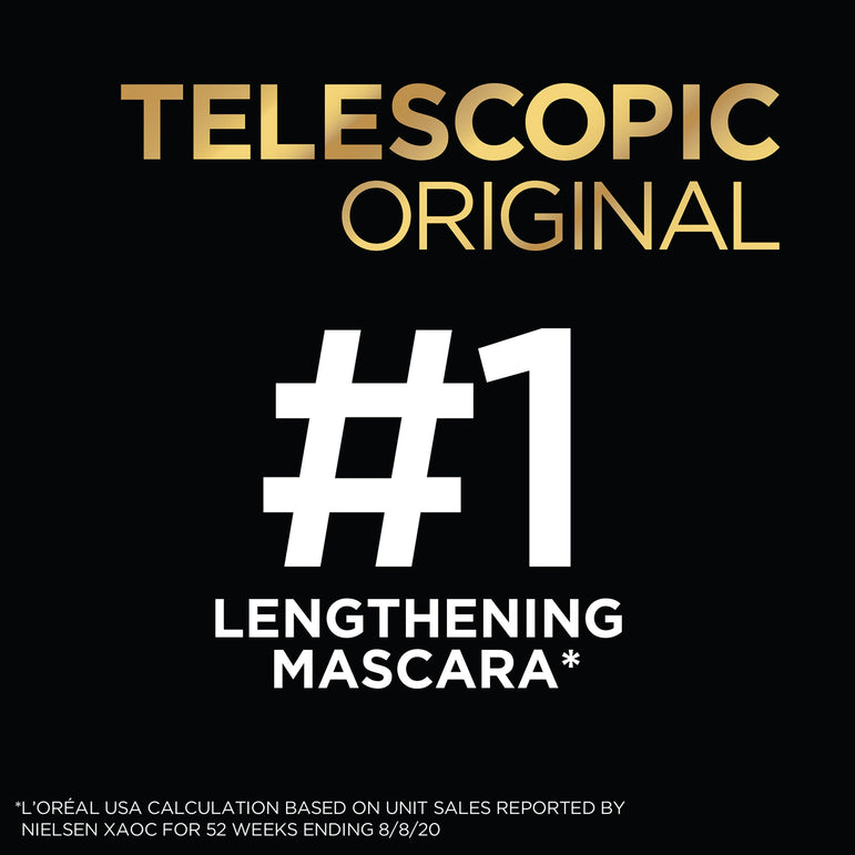 L'Oreal Paris Telescopic Original Washable Intense Lengthening Mascara, Black, 2 count-CaribOnline