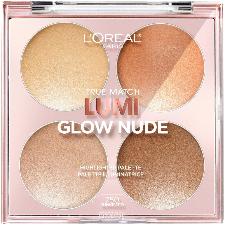 L'Oreal Paris True Match Lumi Glow Nude highlighter palette, Sunkissed, 0.26 oz.-CaribOnline