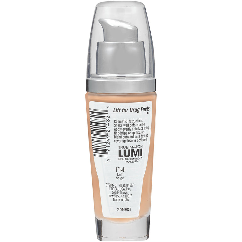 L'Oreal Paris True Match Lumi Healthy Luminous Makeup Medium Coverage, N4 Buff Beige, 1 fl. oz.-CaribOnline