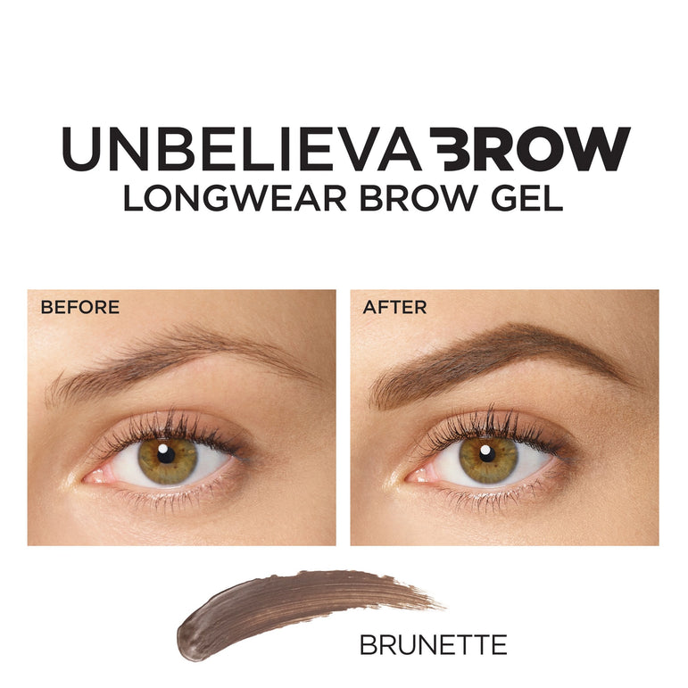 L'Oreal Paris Unbelieva-Brow Longwear Waterproof Tinted Brow Gel, Brunette, 0.15 fl. oz.-CaribOnline