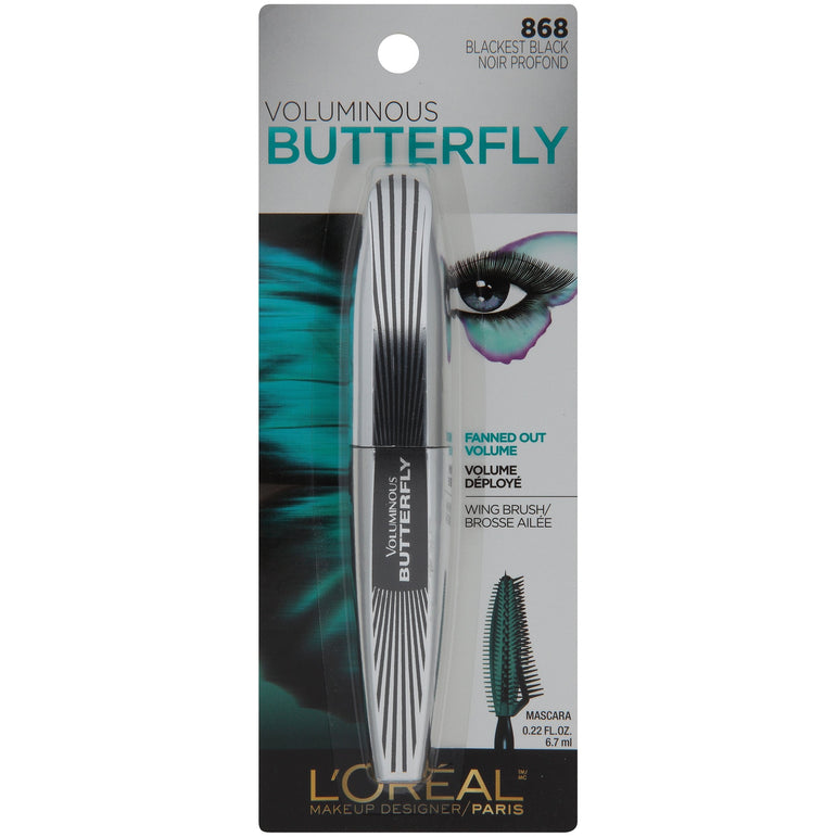 L'Oreal Paris Voluminous Butterfly Lengthening Washable Mascara, Blackest Black, 0.22 fl. oz.-CaribOnline