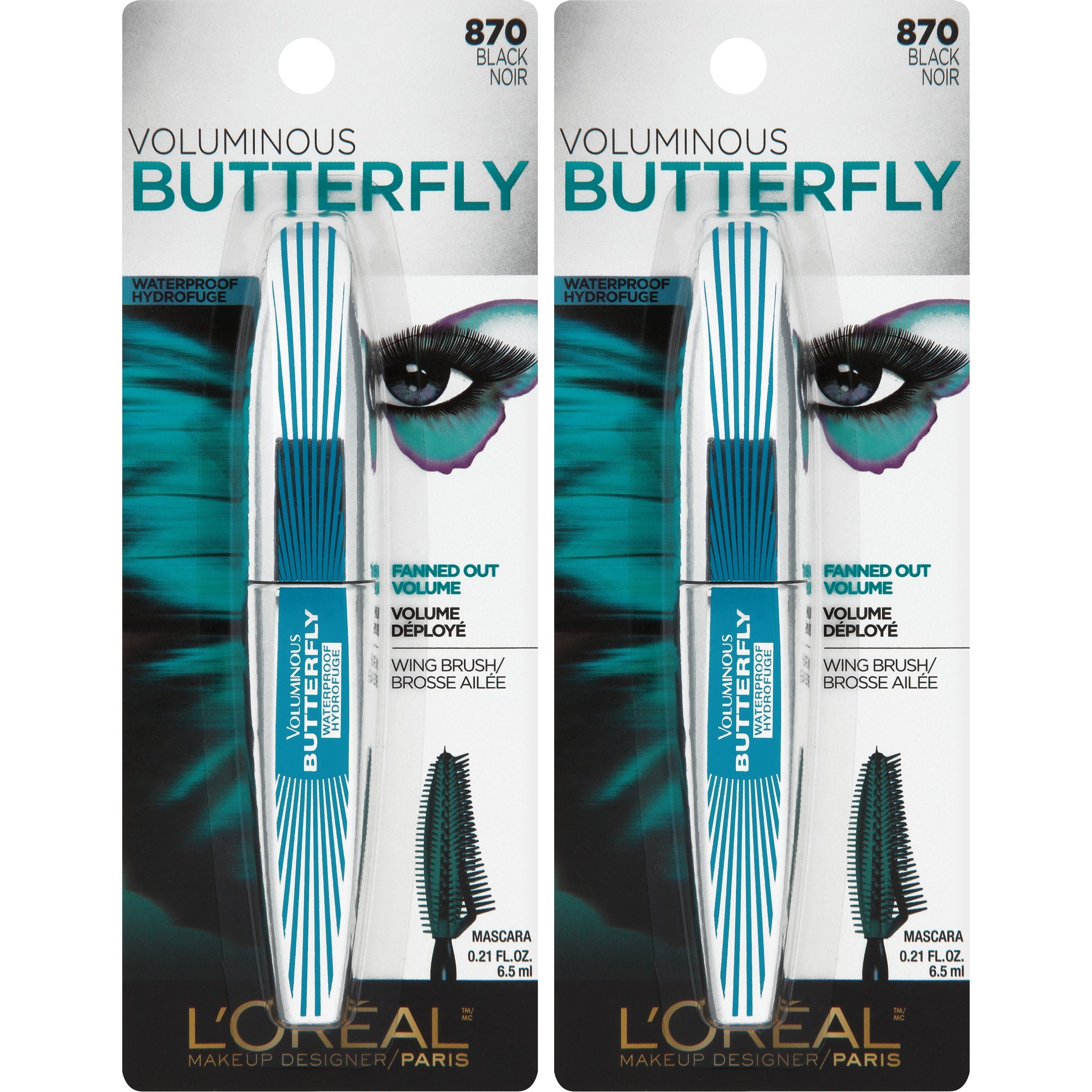L'Oreal Paris Voluminous Butterfly Waterproof Mascara, Black, 2 count-CaribOnline