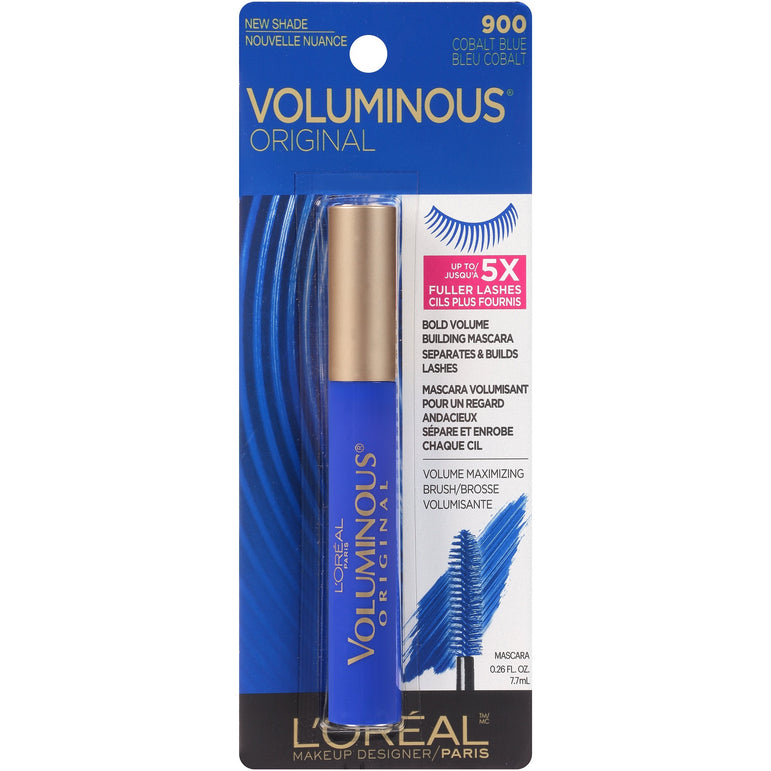 L'Oreal Paris Voluminous Original Washable Bold Eye Mascara, Cobalt Blue, 0.26 fl. oz.-CaribOnline