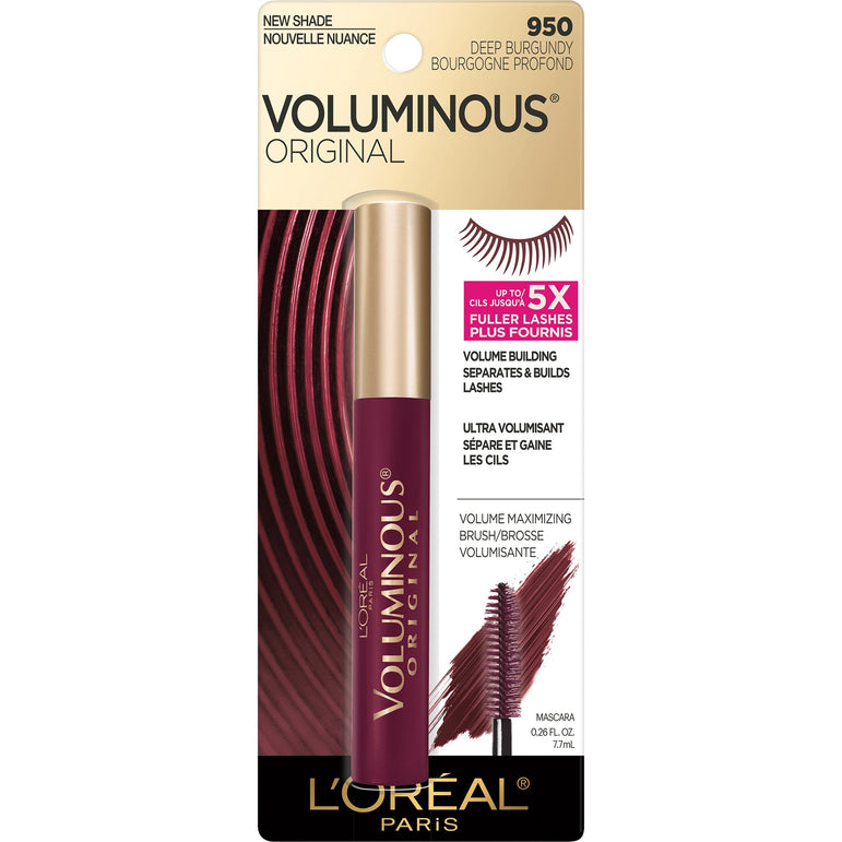 L'Oreal Paris Voluminous Original Washable Bold Eye Mascara, Deep Burgundy, 0.26 fl. oz.-CaribOnline