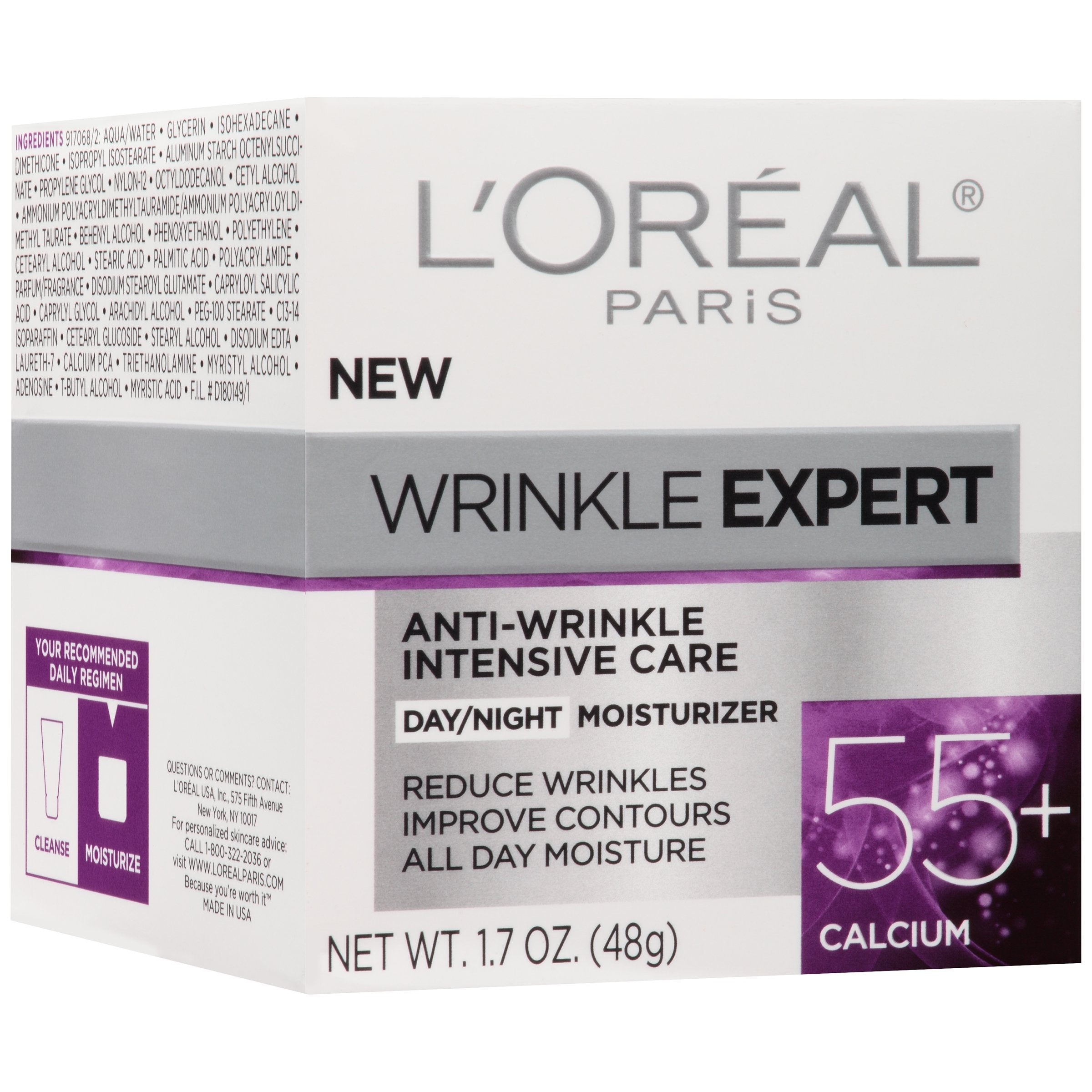 L'Oreal Paris Wrinkle Expert 55+ Moisturizer Anti-Aging Face Moisturizer, 1.7 oz.-CaribOnline