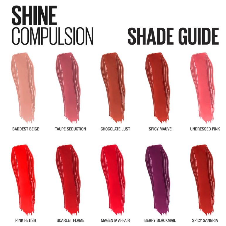 Maybelline Color Sensational Shine Compulsion Lipstick Makeup, Baddest Beige, 0.1 oz.-CaribOnline