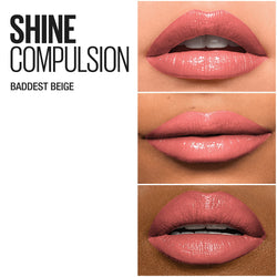 Maybelline Color Sensational Shine Compulsion Lipstick Makeup, Baddest Beige, 0.1 oz.-CaribOnline