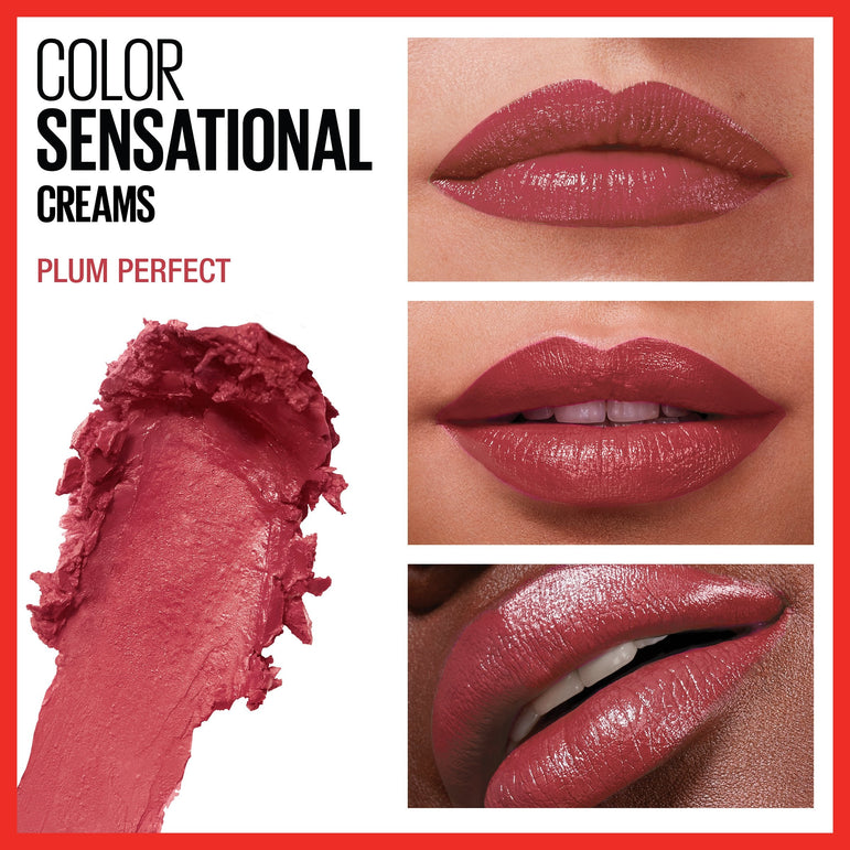 Maybelline Color Sensational The Creams, Cream Finish Lipstick Makeup, Plum Perfect, 0.15 oz.-CaribOnline