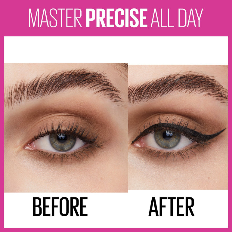 Maybelline Eyestudio Master Precise All Day Liquid Eyeliner Makeup, Black, 0.034 fl. oz.-CaribOnline