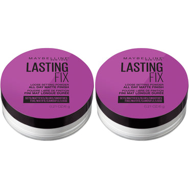 Maybelline Facestudio Lasting Fix Setting + Perfecting Loose Powder, Translucent, 2 count-CaribOnline