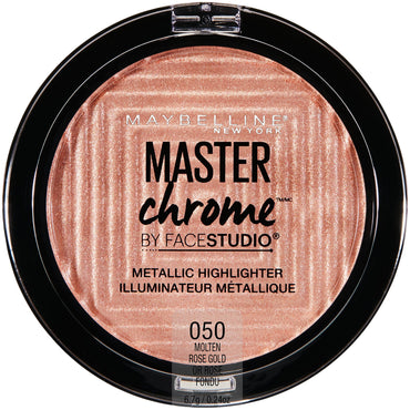 Maybelline Facestudio Master Chrome Metallic Highlighter Makeup, Molten Rose Gold, 0.24 oz.-CaribOnline