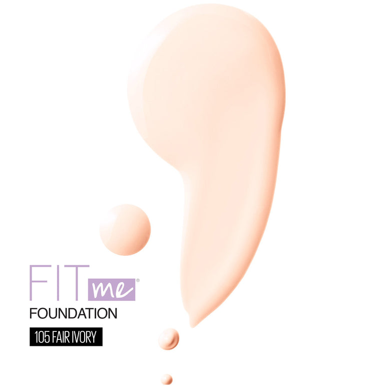 Maybelline Fit Me Dewy + Smooth Liquid Foundation Makeup with SPF 18, Fair Ivory, 1 fl. oz.-CaribOnline