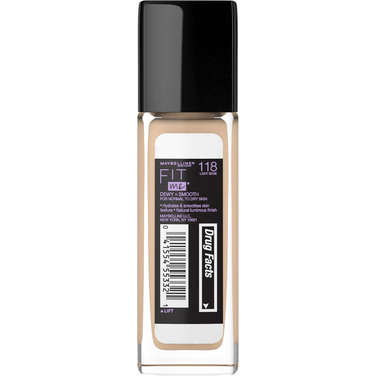 Maybelline Fit Me Dewy and Smooth Liquid Foundation Makeup, SPF 18, Mocha,  1 fl oz