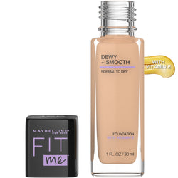 Maybelline Fit Me Dewy + Smooth Liquid Foundation Makeup with SPF 18, Nude Beige, 1 fl. oz.-CaribOnline