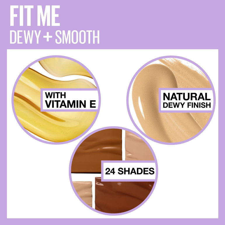 Maybelline Fit Me Dewy + Smooth Liquid Foundation Makeup with SPF 18, Pure Beige, 1 fl. oz.-CaribOnline
