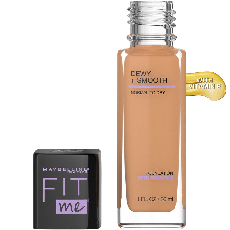 Maybelline Fit Me Dewy + Smooth Liquid Foundation Makeup with SPF 18, Warm Honey, 1 fl. oz.-CaribOnline