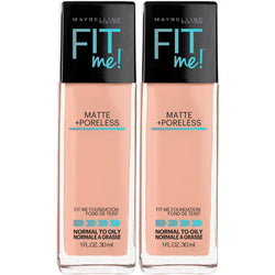Maybelline Fit Me Matte + Poreless Liquid Foundation Makeup, Creamy Beige, 2 count-CaribOnline