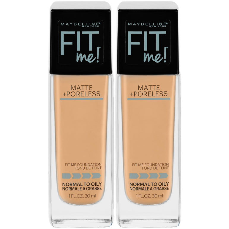Maybelline Fit Me Matte + Poreless Liquid Foundation Makeup, Nude Beige, 2 count-CaribOnline