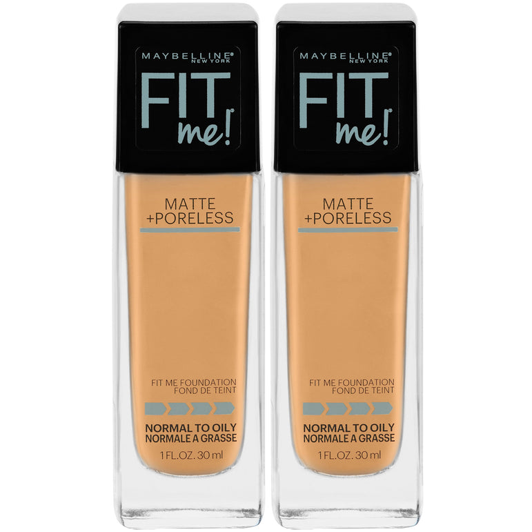Maybelline Fit Me Matte + Poreless Liquid Foundation Makeup, Soft Tan, 2 count-CaribOnline