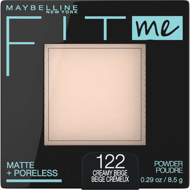 Maybelline Fit Me Matte + Poreless Pressed Face Powder Makeup, Creamy Beige, 0.29 oz.-CaribOnline