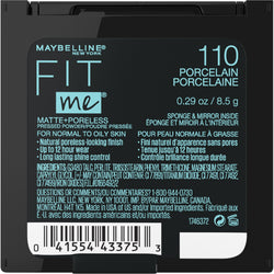 Maybelline Fit Me Matte + Poreless Pressed Face Powder Makeup, Porcelain, 0.29 oz.-CaribOnline