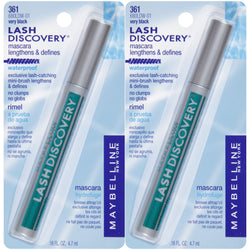 Maybelline Lash Discovery Mini-Brush Waterproof Mascara, Very Black, 2 count-CaribOnline