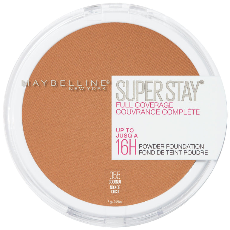 Maybelline Super Stay Full Coverage Powder Foundation Makeup, Matte Finish, Coconut, 0.21 fl. oz.-CaribOnline