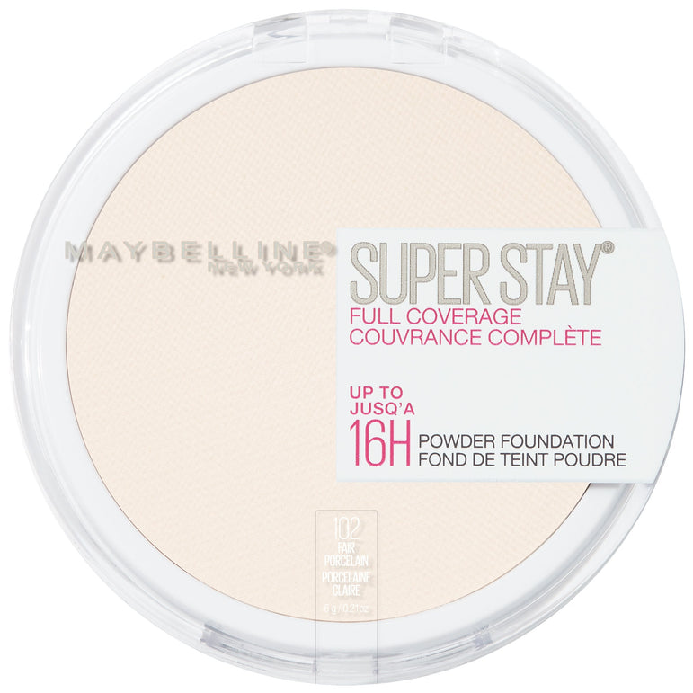 Maybelline Super Stay Full Coverage Powder Foundation Makeup, Matte Finish, Fair Porcelain, 0.21 fl. oz.-CaribOnline