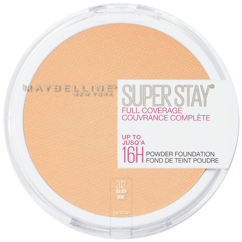 Maybelline Super Stay Full Coverage Powder Foundation Makeup, Matte Finish, Golden, 0.21 fl. oz.-CaribOnline