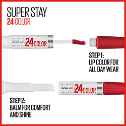 Maybelline SuperStay 24 2-Step Liquid Lipstick Makeup, 24/7 Fuchsia, 1 kit-CaribOnline