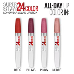 Maybelline SuperStay 24 2-Step Liquid Lipstick Makeup, All Day Plum, 1 kit-CaribOnline