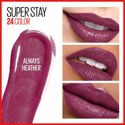 Maybelline SuperStay 24 2-Step Liquid Lipstick Makeup, Always Heather, 1 kit-CaribOnline