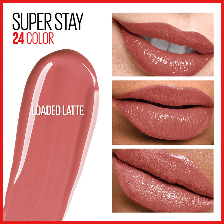 Maybelline SuperStay 24 2-Step Liquid Lipstick Makeup, Loaded Latte, 1 kit-CaribOnline