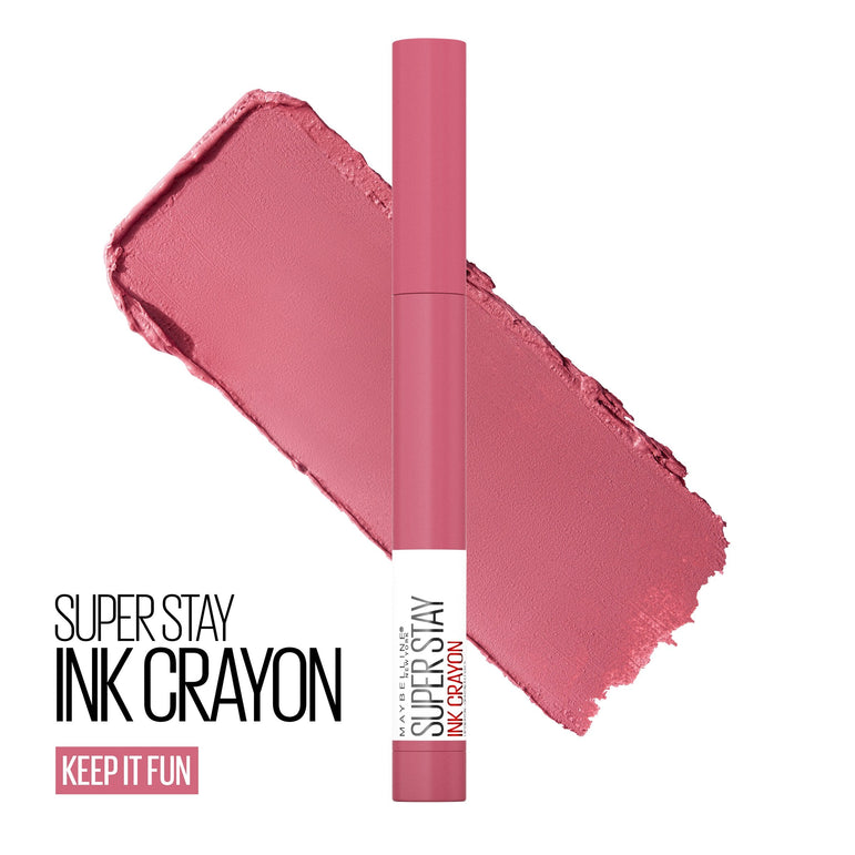 Maybelline SuperStay Ink Crayon Lipstick, Matte Longwear Lipstick Makeup, Keep It Fun, 0.04 oz.-CaribOnline